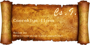 Csereklye Ilona névjegykártya